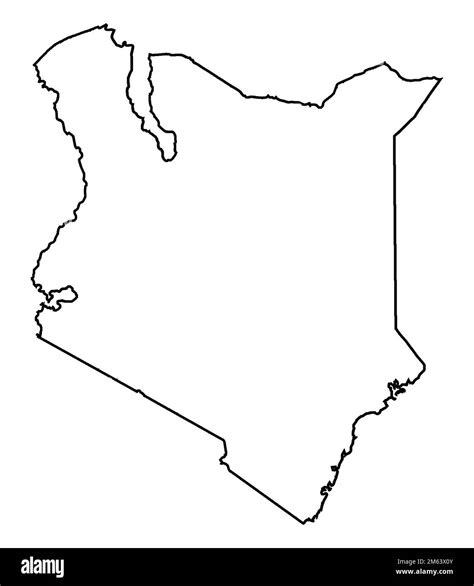 Outline silhouette map of the African country of Kenya isolated over a ...