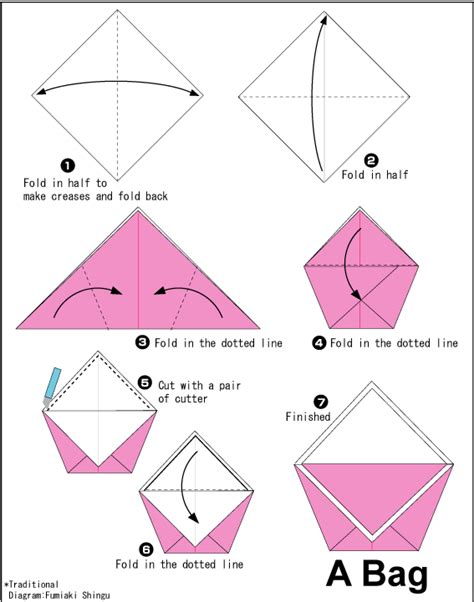 Origami Bag Tutorial 的图像结果