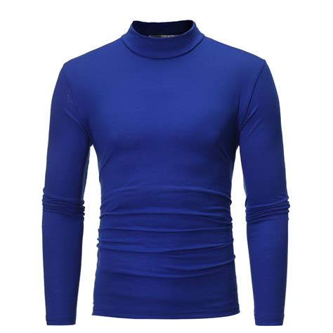 Mens Mock Neck Baselayer Shirts Stretch Long Sleeve Basic Turtleneck ...