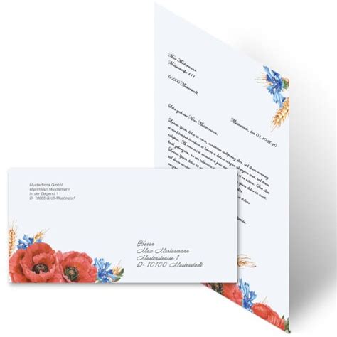 Briefpapier Sets FELDBLUMEN Briefpapier Set, 40 tlg. DIN A4 & DIN LAN