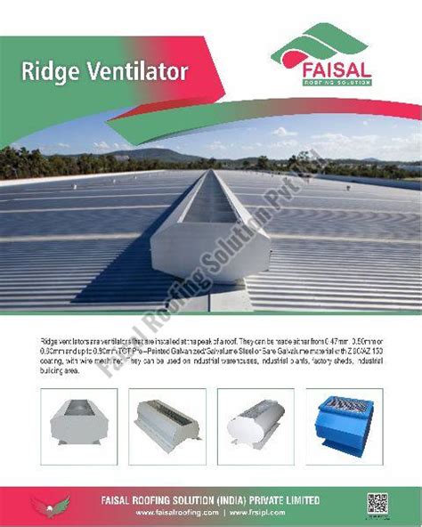Ridge Ventilator Manufacturer, Supplier from Raigad
