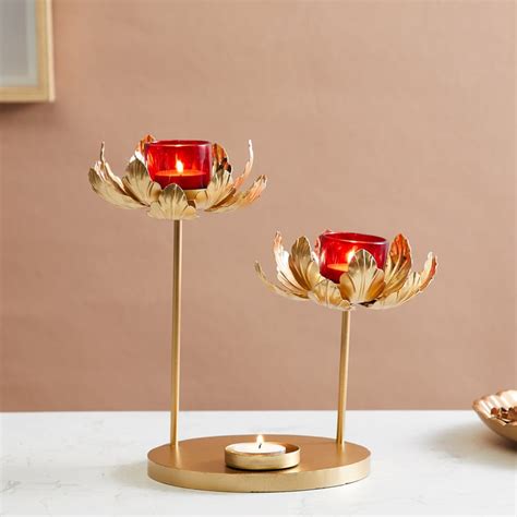 Buy Corsica Kamal Metal and Glass Multi T-Light Holders from Home ...
