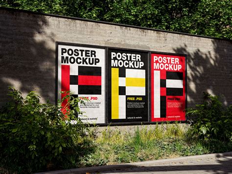 2 Shots of Posters Mockup on Old Wall Free Download | Resource Boy