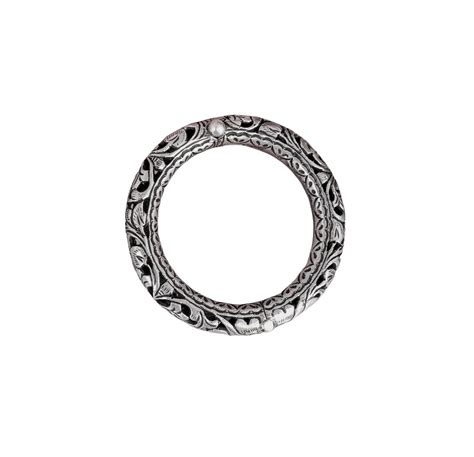 Buy Shyle 925 Sterling Silver Bangle/Bracelet, Tattva Intricate Chitai ...