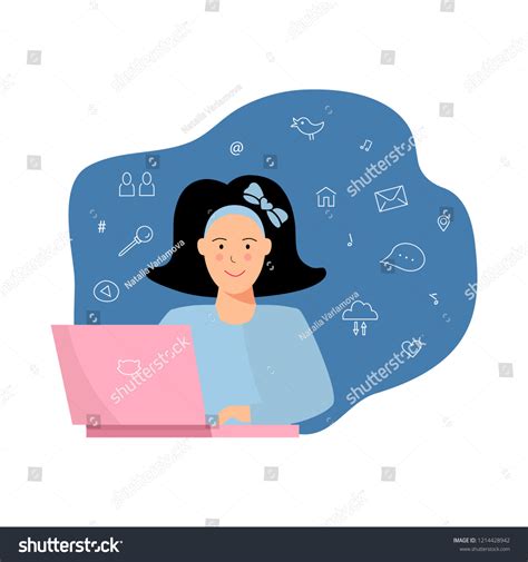 Image result for Cartoon Computer Girl