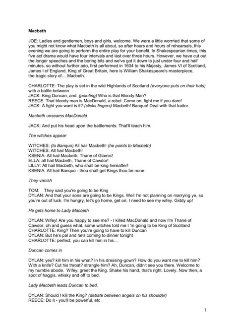 Image result for Macbeth Script