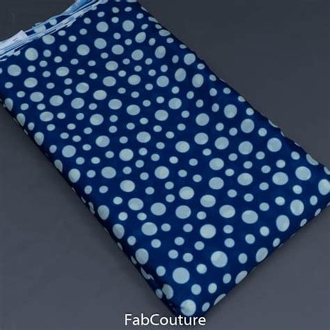 Premium Blue Colour Chiffon Digital Printed Fabric Fabric for Designers ...