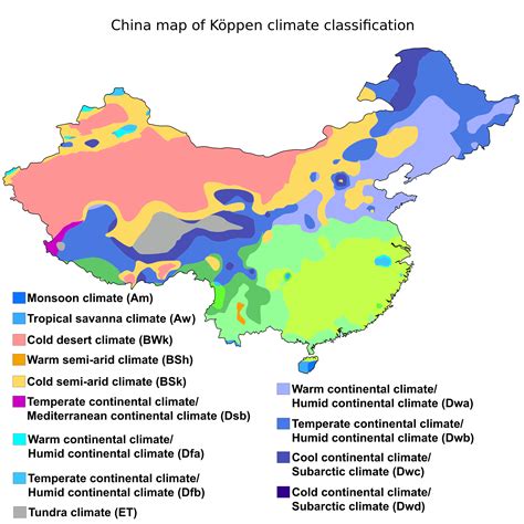 Köppen climate classification map of China | China map, Map, Tropical savanna climate
