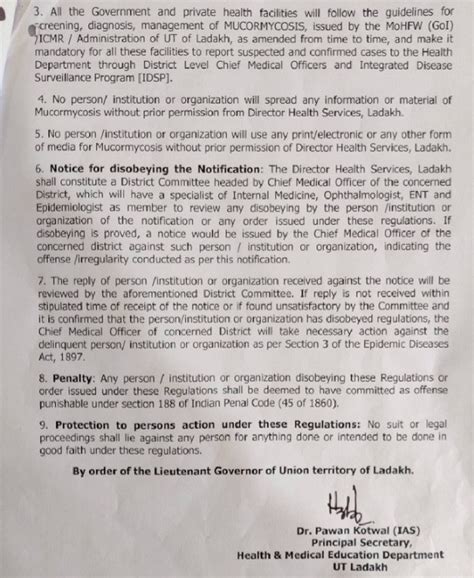 Pawan Kotwal issues new regulations under Epidemic Diseases Act