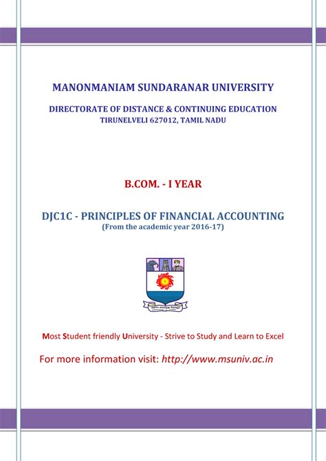 Principles OF Accounting - MANONMANIAM SUNDARANAR UNIVERSITY ...