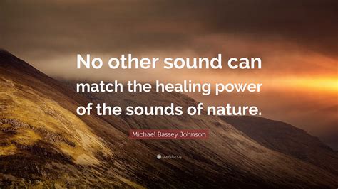 Michael Bassey Johnson Quote: “No other sound can match the healing power of the sounds of nature.”