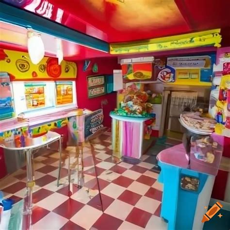 Interior of an ice cream shack on Craiyon