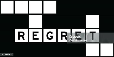 Alphabet Letter In Word Regret On Crossword Puzzle Background Stock ...