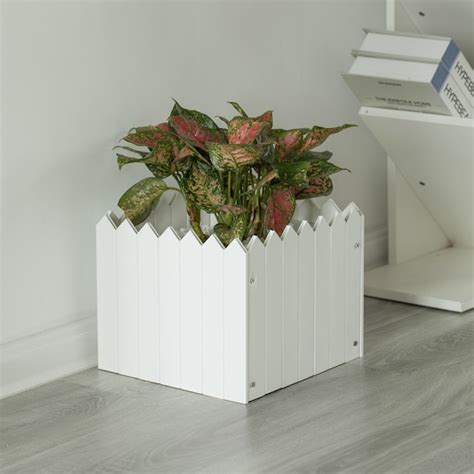 Gardenised Square 8.5-Inches W Medium White PVC vinyl Contemporary ...