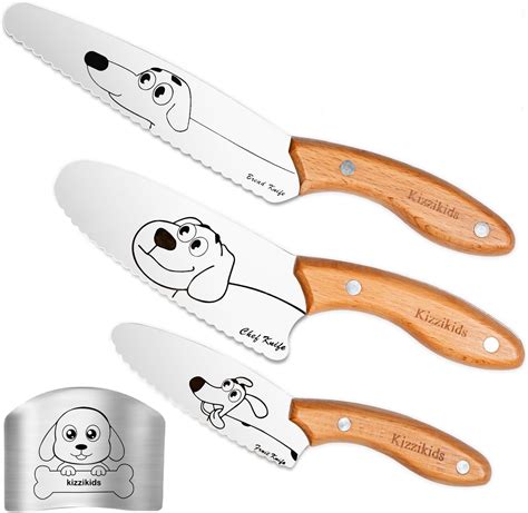 Amazon.com: Kizzikids Kids Safe Knife Set for Real Cooking, 4-Piece ...