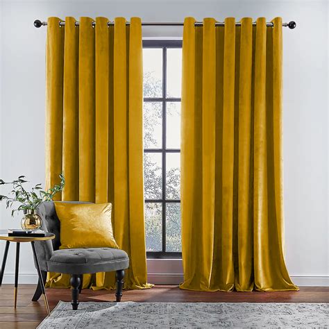 RAINBOW VELVET YELLOW CURTAINS