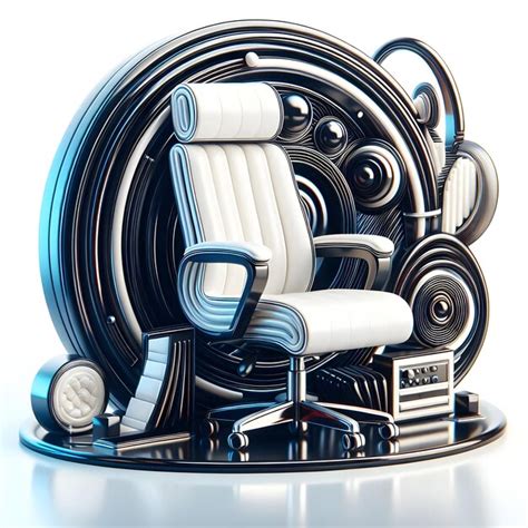 3d abstract digital art with glossy home office table concept a modern ...