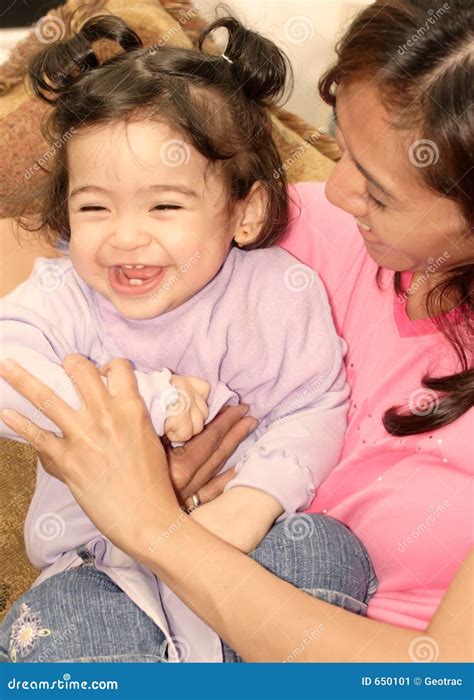 Happy, Giggling baby girl stock image. Image of life, sleep - 650101