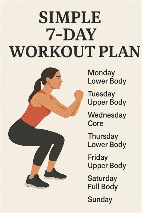 Simple 7-Day Home Workout Plan in 2025 | Simple workout plan, 7 day ...