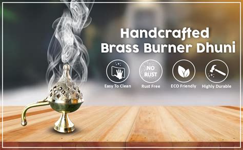 DOKCHAN Curated with Loban Burner Dhooni 5 Inch Dhoop Dhuni Brass Table ...
