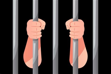Illustration hands holding prison bars vector background. 25560755 Vector Art at Vecteezy