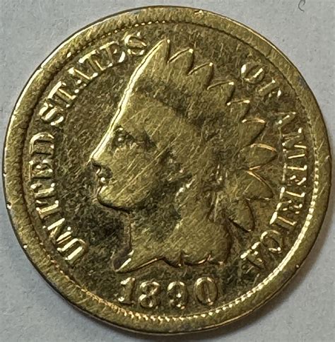 24K Gold Layered 1890 Indian Head Cent | Property Room
