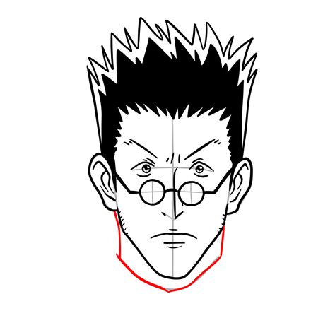 How to draw Leorio's face - Hunter x Hunter - SketchOk