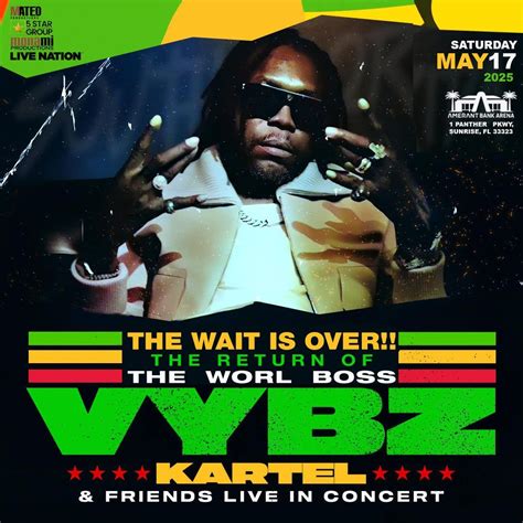 Vybz Kartel at Amerant Bank Arena, Amerant Bank Arena, Sunrise, 17 May ...