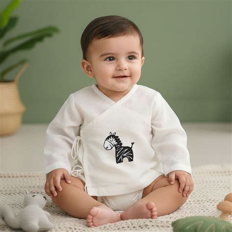Keebee Organic Cotton Full Sleeve Embroidered Baby Jabla -Zebra – KEEBEE