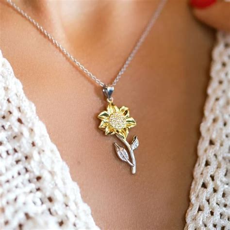 Golden Sunflower 925 Sterling Silver Necklace Gift Set – Fabunora