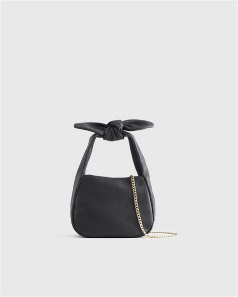 Quince Italian Leather Mini Bow Bag in Black | Lyst