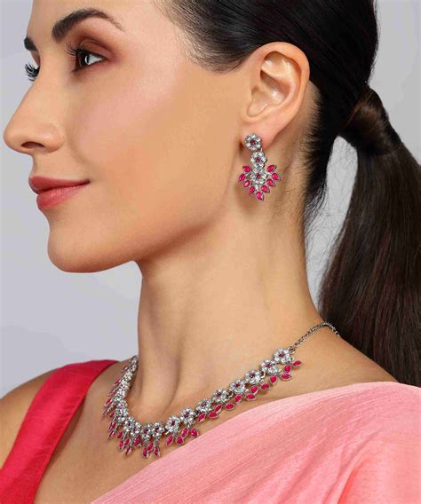 brado jewellery Brass Gold-plated Pink, Silver Jewellery Set Price in ...