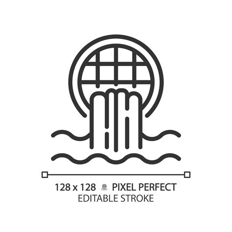 Storm drain linear icon. Wastewater runoff. Water management. Flood prevention. Urban ...