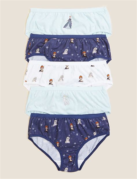 Buy 5pk Pure Cotton Frozen™ Knickers at Marks & Spencer