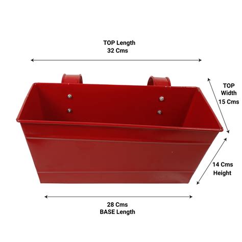 Buy Rectangular Railing Planter - Red (12 Inch) Online in India-TrustBasket