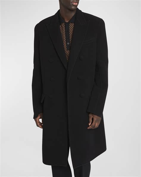 Balmain Men's Double-Face Wool and Cashmere Overcoat | Neiman Marcus