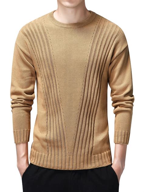 Men Eyelet Detail Ribbed Knit Jumper | Men sweater, Men casual ...