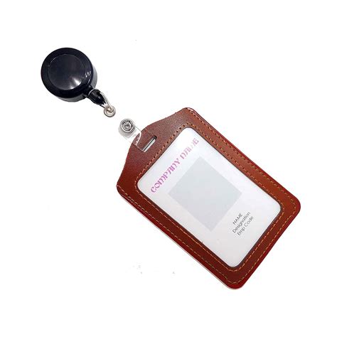 Presto PU Leather ID Card Holder with Retractable Reel Pulley YOYO Pack ...