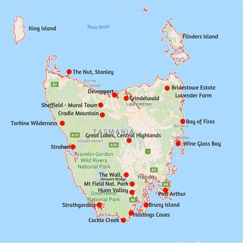 Map of Tasmania - Discover the Best Attractions