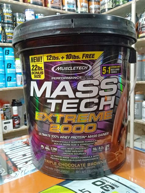 MuscleTech Masstech Extreme 2000, 22 lbs, 10 Kg, Trippe Chocolate - NCR ...