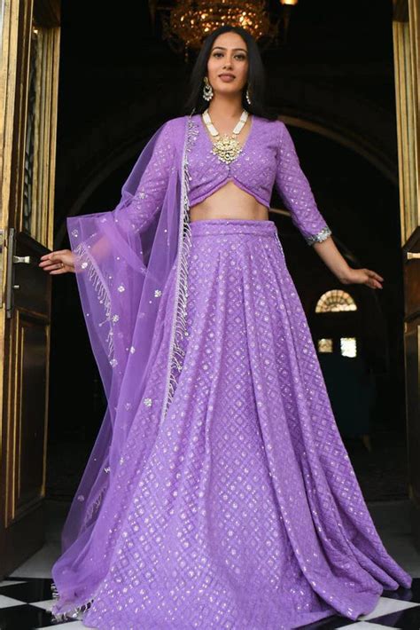 Purple Mirror Work Designer Lehenga choli – PERFECTSTYLESTORE-IN