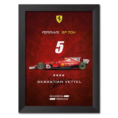 TenorArts Sebastian Vettel Poster Frame Ferrari SF 70H F1 Racing Car ...