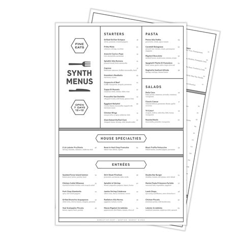 11" x 17" Synthetic Menus®