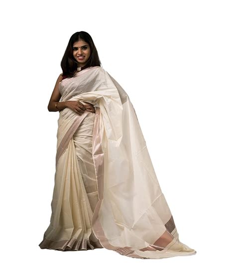 ALLUVY Cotton Kuthampully Kerala Kasavu Saree | Traditional South ...
