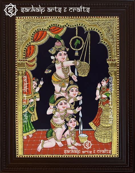 Uriyadi Krishnar Tanjore Painting- House of Tanjore paintings – SANKALP ...