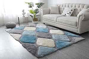 Buy FB IMPEX Modern Shaggy Carpet with 1.5 Inches Pile Height Carpet ...