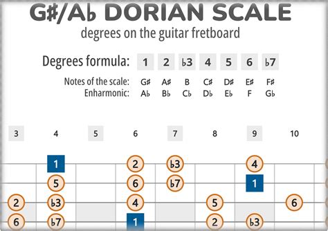 G#-Dorian Scale Degrees on the Guitar Fretboard PDF Diagram