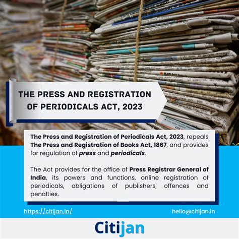 The Press and Registration of Periodicals Act, 2023