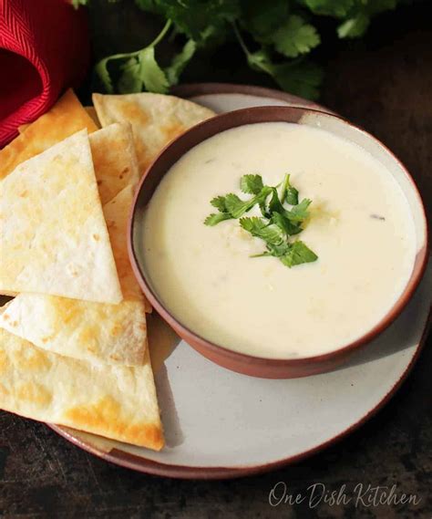 Easy 3 Ingredient White Queso Recipe | Small Batch | One Dish Kitchen