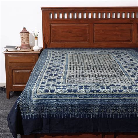 Ajrakh Block Printed Cotton Single Bed Cover